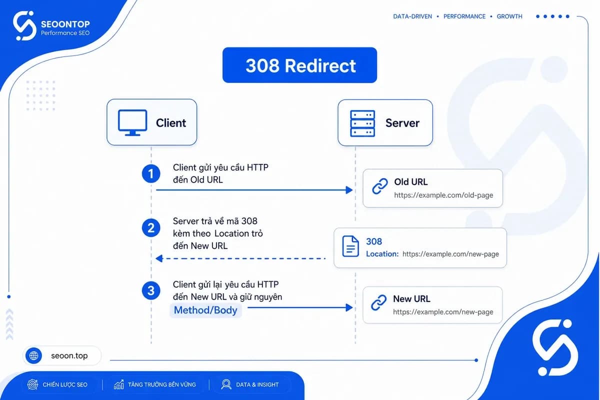 Sơ đồ cơ chế redirect 308