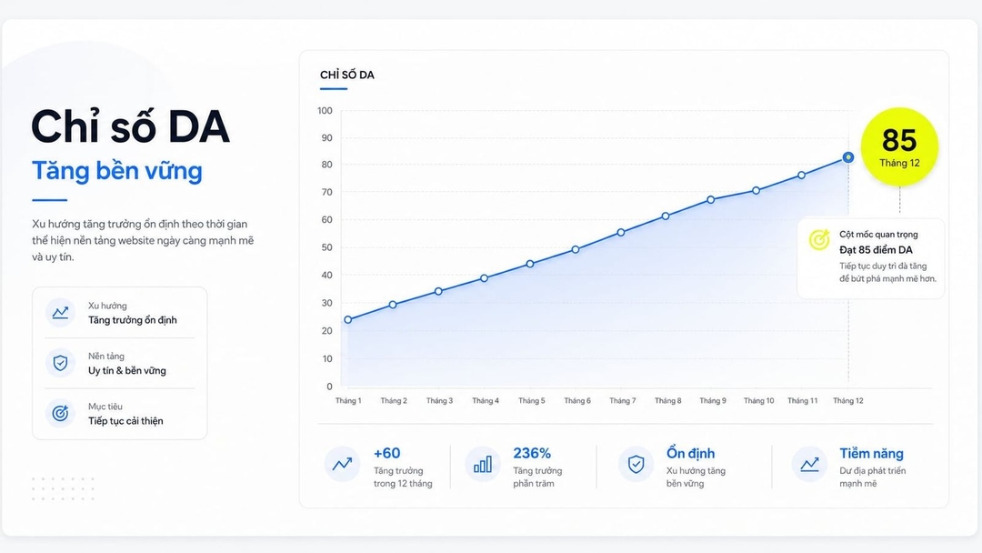 Cách hiểu đúng chỉ số Domain Authority và cách tăng bền vững