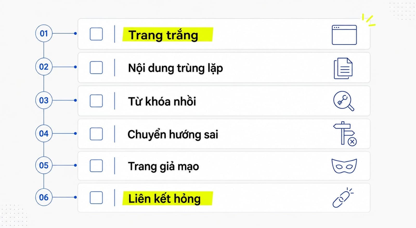 Các dạng thin content phổ biến trên website